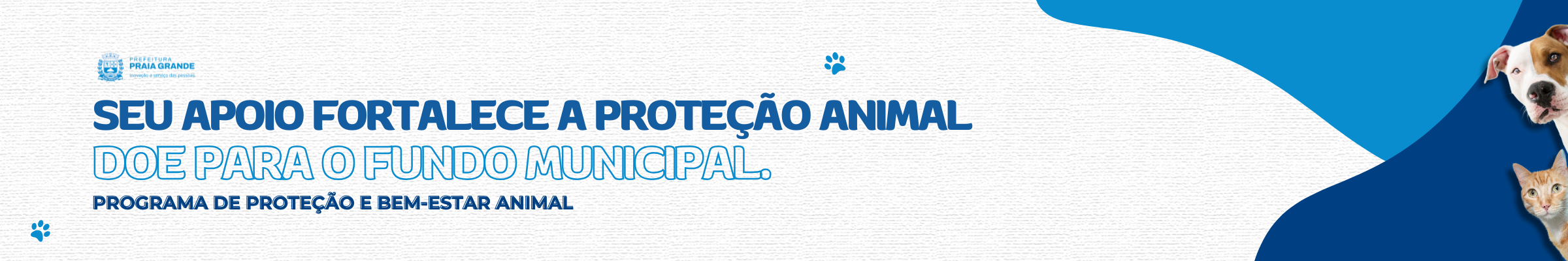 Banner informativo sobre o Fundo Municipal de Proteção Animal