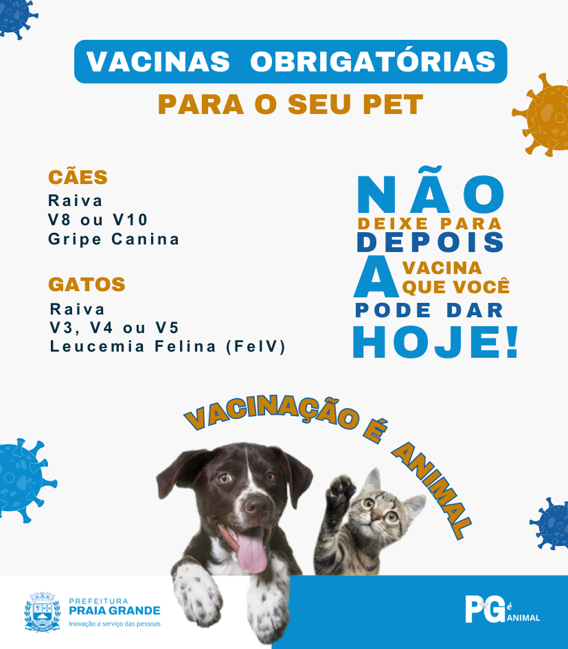 Banner informativo sobre a importância da vacinação animal